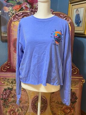 Lavender Graphic Long Sleeve Tee with Surf Logo